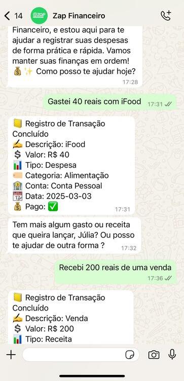 Conversa POQT no WhatsApp